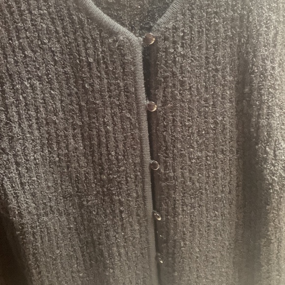 Boundary Waters black textured long sleeve button cardigan sweater size S - Picture 3 of 9